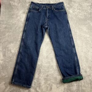 Smiths Workwear Fleece Lined Denim Jeans Work Pants Mens 34 x 32 Outdoor